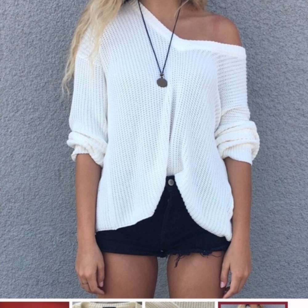 Brandy Melville Cream Colored Lance Sweater - Picture 1 of 5